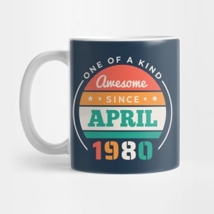 Retro Awesome Since April 1980 Birthday Vintage Bday 1980 Mug